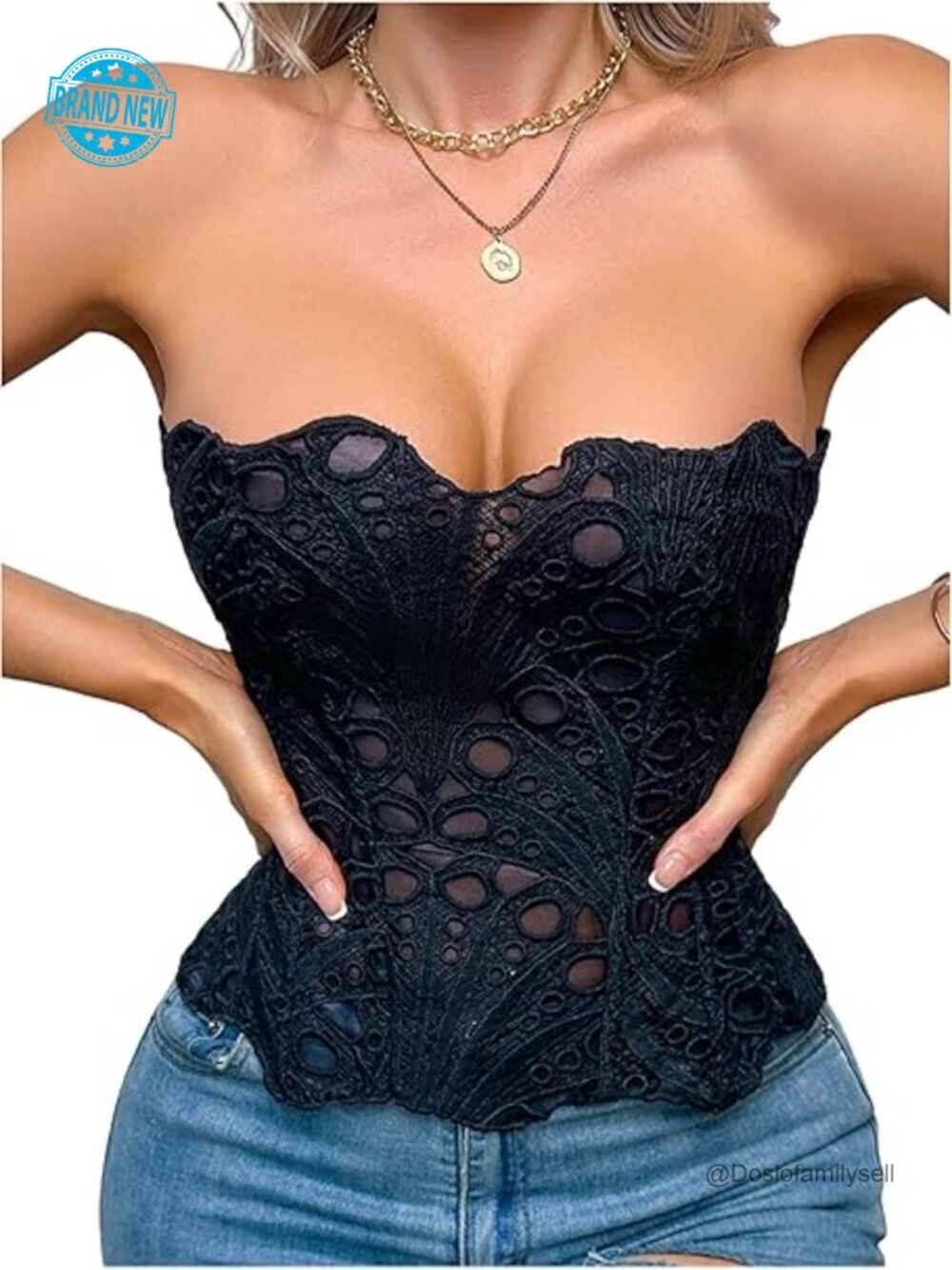 Lace Up Overbust Corset Top Shapewear Body Shaper Strapless